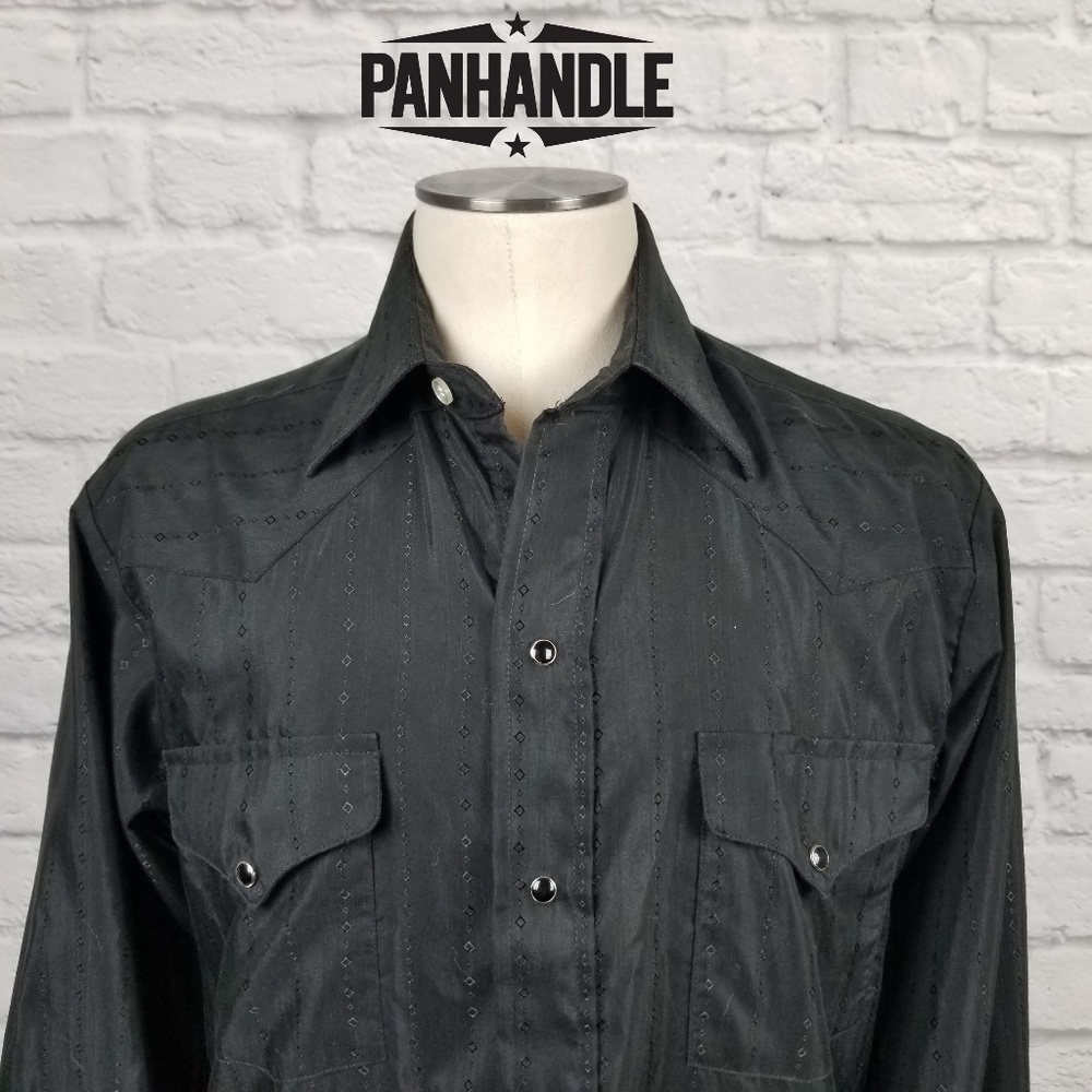 Panhandle Slim Black Pearl Snap Shirt Sz 14.5 - 33